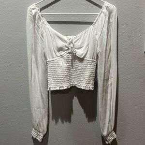 Hollister Long Sleeve Tie-Front Top